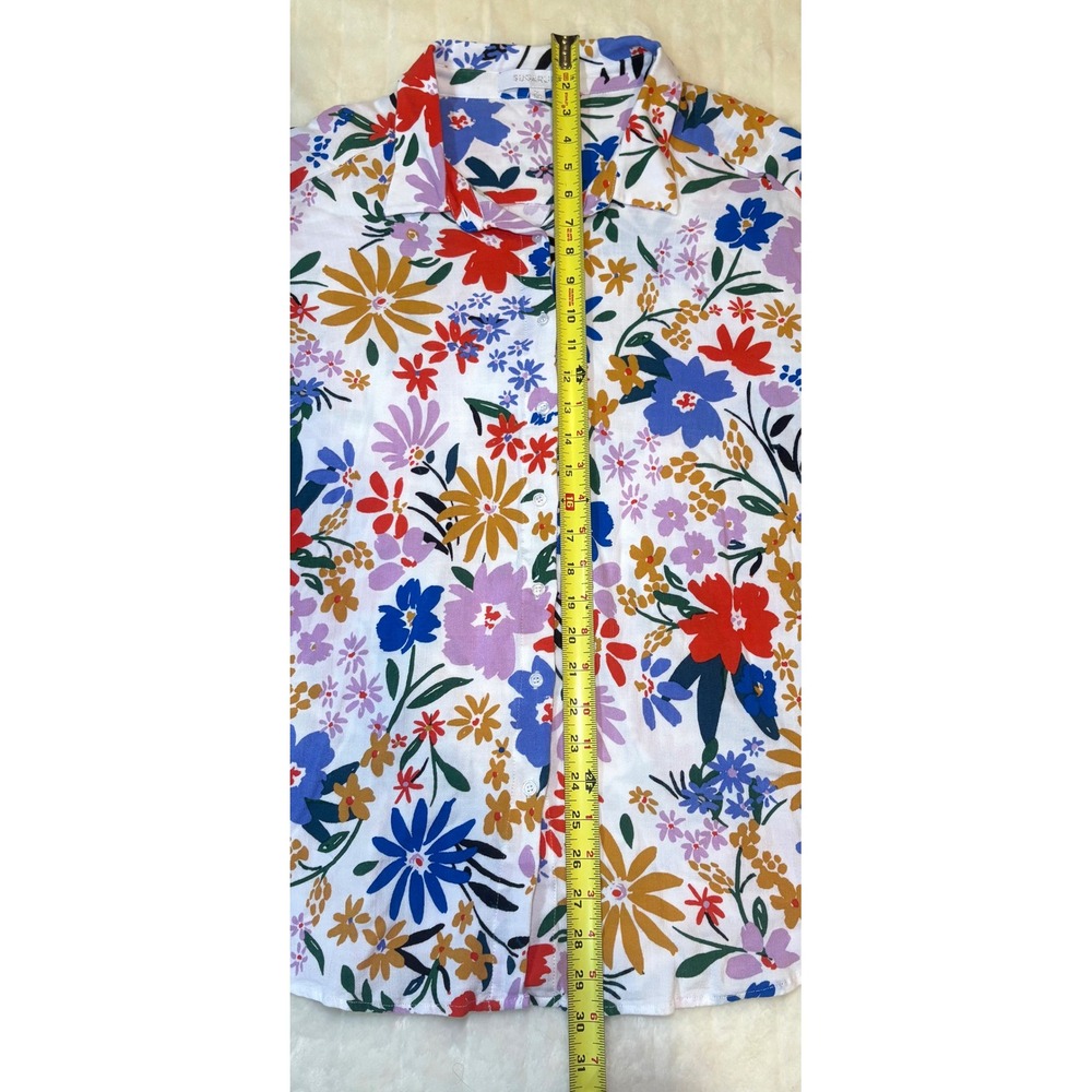 Sugarlips Floral Button Down Shirt Womens Medium Multi TT15890B Long Sleeve - Picture 5 of 8